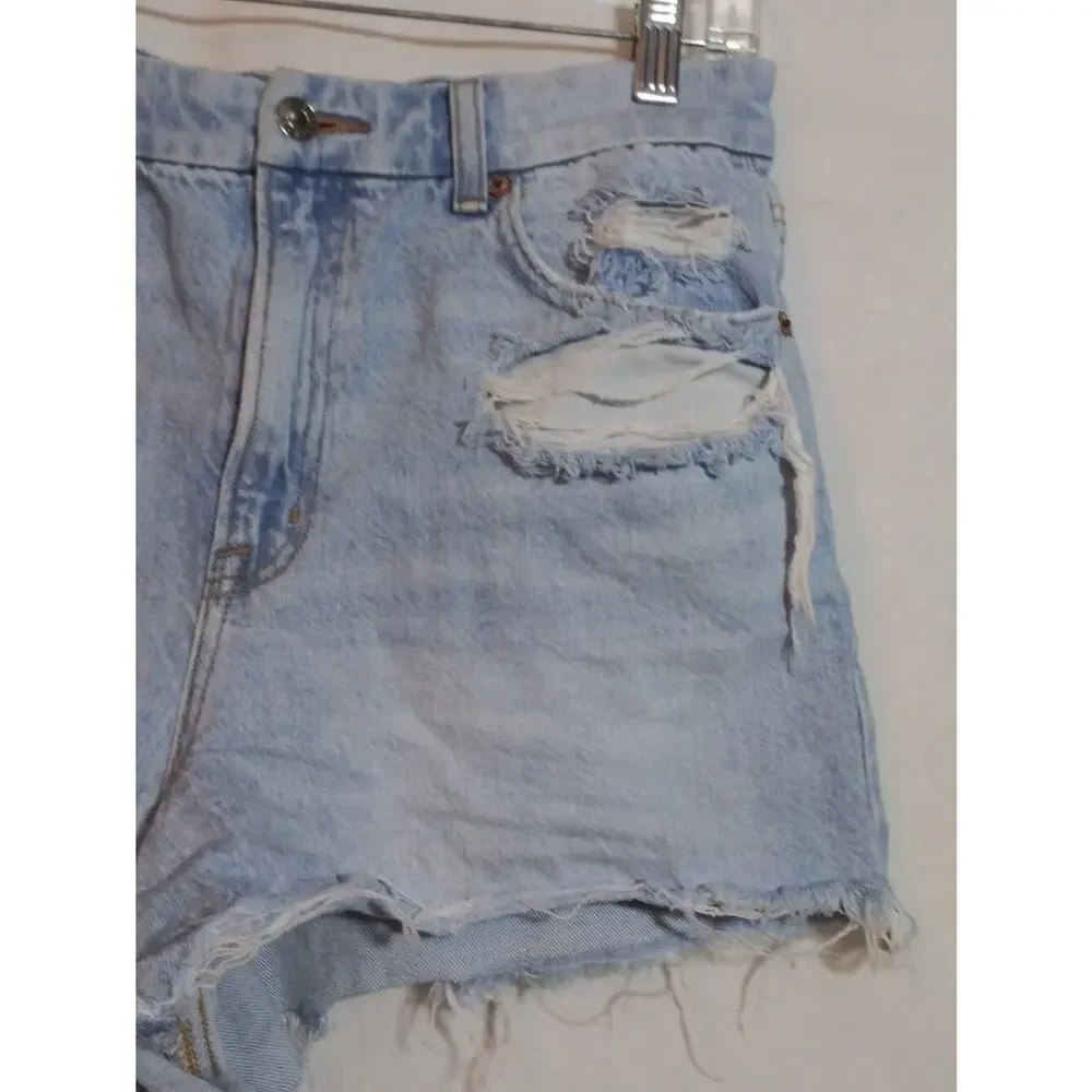 AE Denim Curvy Highest Waist '90s Boyfriend Distressed Shorts Size 10